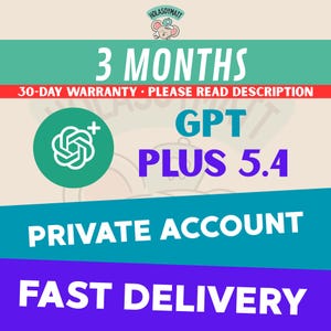 ChatGPT Plus GPT-5.4 | 3 Month Private Account | Global | READ DESCRIPTION