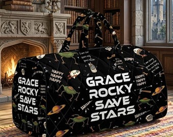 Sac polochon Project Hail Mary, sac de voyage Rocky Grace Save Stars, sac de week-end science-fiction, cadeau pour les amoureux de l'espace, sac de sport inspiré d'Andy Weir