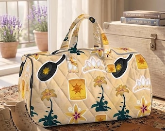 Sac polochon de voyage Raiponce, sac de week-end inspiré Tangled, fourre-tout princesse, bagage à main matelassé cadeau pour femme