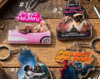 Porte-clés acrylique Projet Je vous salue, porte-clés du film Ryan Gosling, cadeau pour fan de science-fiction, breloque inspiré d'un film spatial, cadeau avec pendentif joli sac
