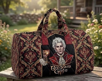 Sac de sport Baldur's Gate 3, sac de week-end inspiré d'Astarion, sac de voyage pour joueur de RPG, bagage matelassé Dark Fantasy, cadeau unique pour les fans de BG3