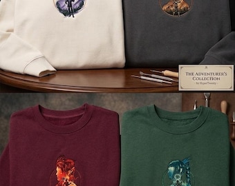Sudadera bordada inspirada en Baldur’s Gate 3, sudadera de cuello redondo con personaje de juego de rol de fantasía, regalo para gamers, sudadera de la colección Adventure