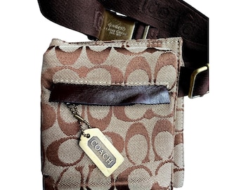 Coach Signature Jacquard Fanny Pack Waist Bag Vintage Brown Jacquard Belt Bag