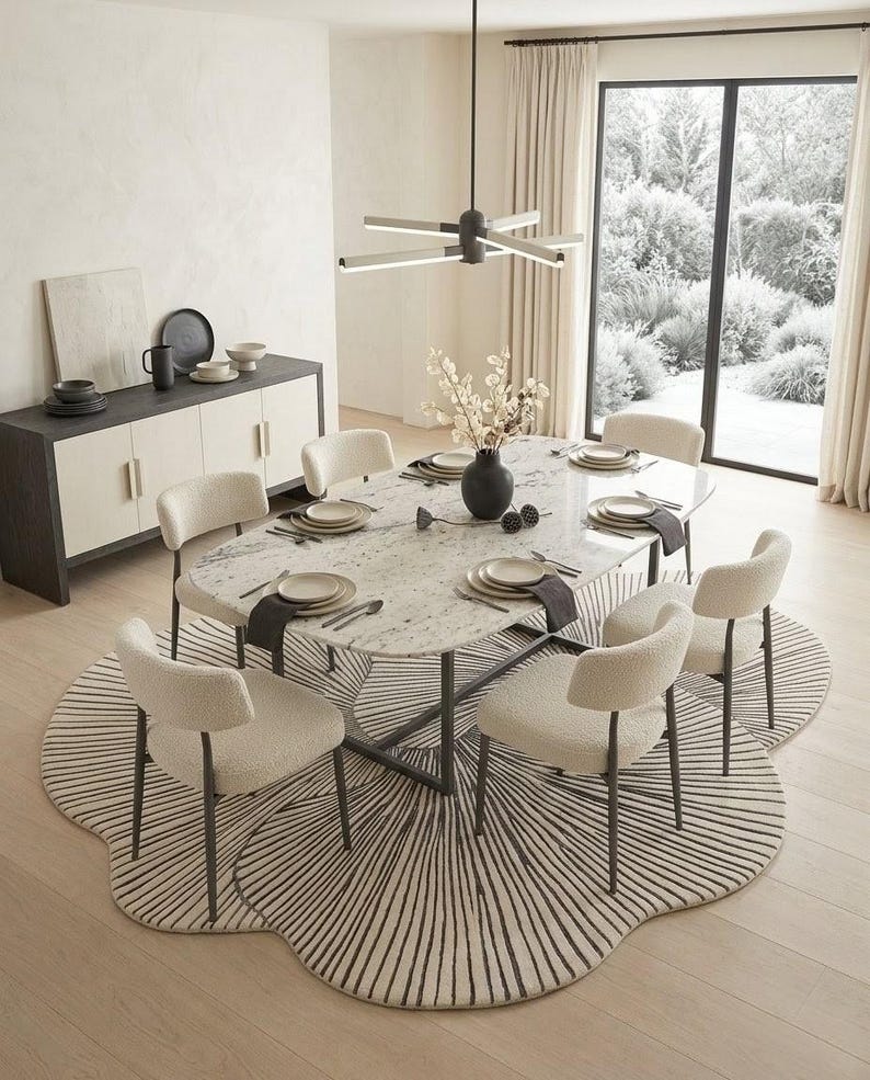 Organic Shape Rug, Hand Tufted Wool Rug, Modern Abstract Area Rug ...