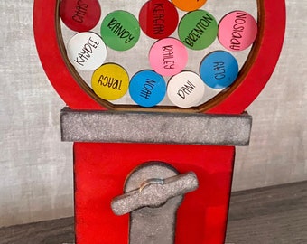 Bubblegum Machine-Glowforge Laser File-Cut File-Valentine&#39;s Day SVG-PDF, Tiered Tray Decor, Shelf Sitter