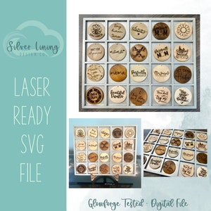 Wristlet Disk Flat Rack Display SVG-Stackable-Vendor Display-File ONLY-Glowforge Laser SVG-Uso comercial