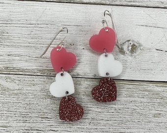 Layered Hearts Earring Laser File-Valentine's Day-SVG-File ONLY-Commercial Use