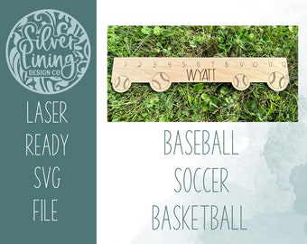 Sport liniaal Laser SVG-bestand ALLEEN-Glowforge Laser SVG-commercieel gebruik