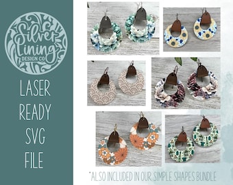 Round Leather Tab Earring SVG: Acrylic Laser Cut File (Commercial Use)