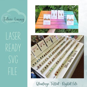 Jewelry Card Flat Rack Display SVG-Earring Display-Vendor Display-File ONLY-Glowforge Laser SVG-Commercial Use