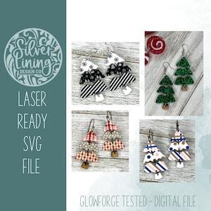 Layered Christmas Tree Earring Laser File-SVG-File ONLY-Commercial Use