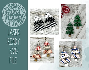 Layered Christmas Tree Earring Laser File-SVG-File ONLY-Commercial Use