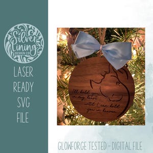 Angel Baby Keepsake, Baby Loss Memorial Ornament SVG-File ONLY-Glowforge Laser SVG-Hand Drawn-Commercial Use