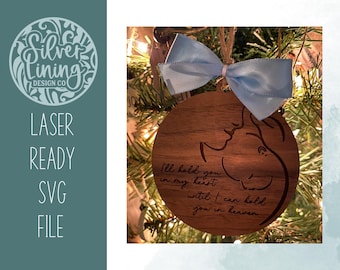 Angel Baby Keepsake, Baby Loss Memorial Ornament SVG-File ONLY-Glowforge Laser SVG-Hand Drawn-Commercial Use