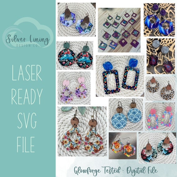 Simple Geometric SubShape Earring Huge Bundle- Patternply/Printed Acrylic-Sublimation-SVG-File ONLY-Commercial Use