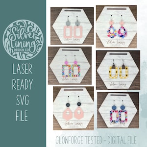 Geometric SubShape Small Earring Bundle- Patternply/Printed Acrylic-SVG-File ONLY-Commercial Use
