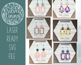 Geometric SubShape Small Earring Bundle- Patternply/Printed Acrylic-SVG-File ONLY-Commercial Use