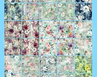 Watercolor Florals and Whitewashed Wood-SubShape Earring Sublimation Patterns for Earring Makers-PNG/PDF