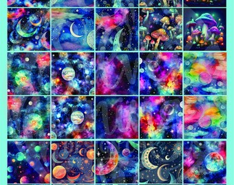 Celestial Galaxy Sublimation Patterns: Earring Design (PNG/PDF)