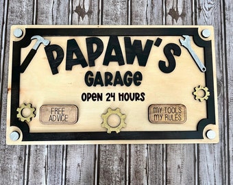 Papaw’s Garage Sign SVG-Father’s Day Gift Digital File ONLY-Glowforge Laser SVG
