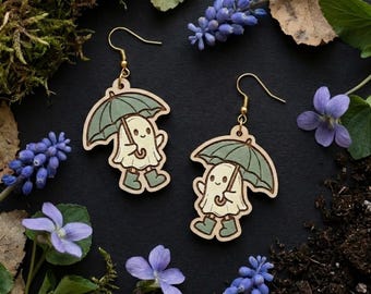Spring Ghost Earrings SVG Laser Cut File  | Glowforge xTool | Digital Download