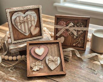 Layered Heart Frame Laser Cut File – Valentine's Day Decor (Digital Download