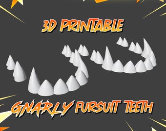 Gnarly Fursuit Teeth STL – Sharp Monster Style 3D Printable Fursuit Parts (Digital Download)