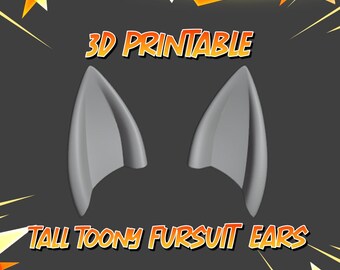 Toony Tall Style Fursuit Ears – 3D Printable STL (Digital Download)