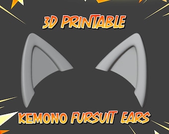 Kemono Style Fursuit Ears – 3D Printable STL (Digital Download)