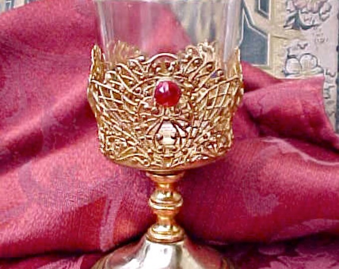 Beautiful Antique Jeweled Religious Votive Candle Holder Etsy