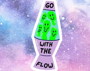 Go With the Flow Lava Lamp - Sticker | Water Resistant Vinyl Decal