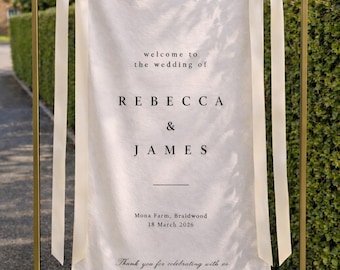 Personalised Fabric Wedding Welcome Sign • Wedding Banner • Bachelorette Party • Custom Designs