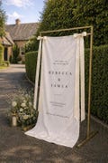 Personalised Fabric Wedding Welcome Sign • Wedding Banner • Bridal Shower • Custom Designs • Personalised Wine Glass Ribbon product logo