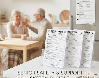 Senior Safety Support System Bundle | Emergency Medical Contacts Form (Digital Download)