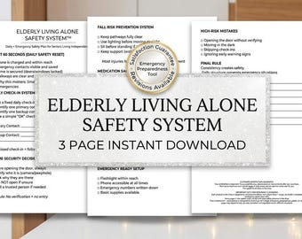 Sistema de seguridad para personas mayores que viven solas / Plan de control diario, lista de verificación de emergencia (descarga instantánea)