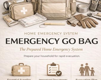 Emergency Go Bag Binder Printable | 72-Hour Family Evacuation Plan (PDF)
