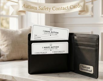Autism Safety Contact Cards | Communication, Sensory Support (Digital Download)