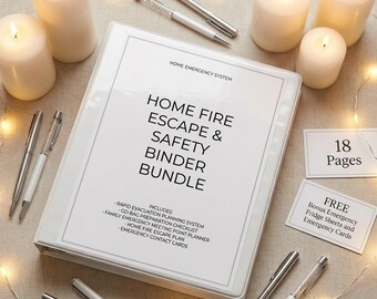 Home Fire Escape Safety Binder | Family Emergency Plan Printable (Digital Download)