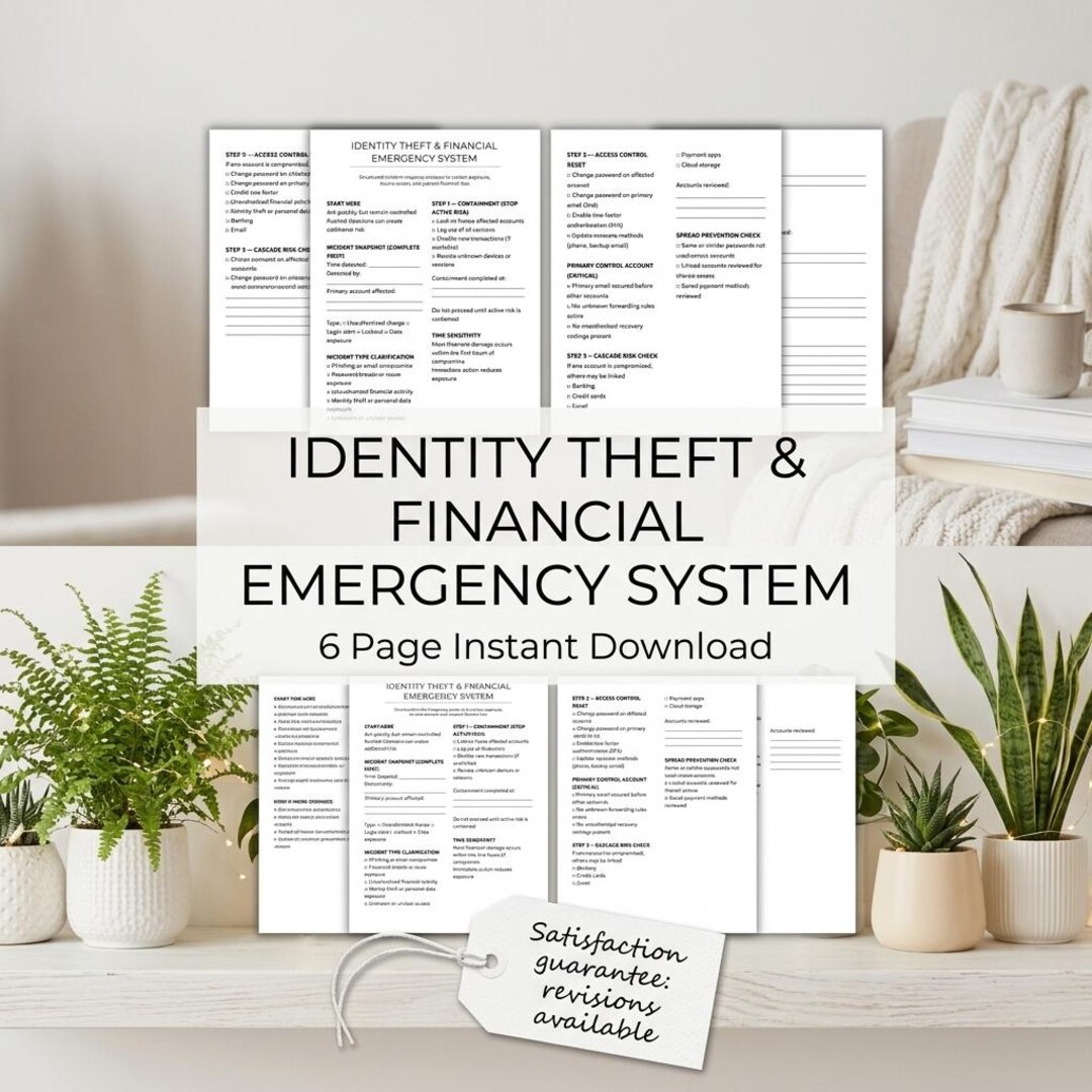 Insurance Fraud Checklist.pdf Identity Theft Checklist Printable Financial Emergency Plan Fraud ...
