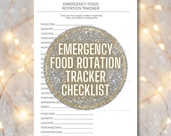 Food Rotation Tracker Printable | Emergency Pantry Inventory Sheet | Expiration Date Tracker