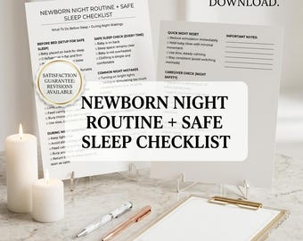 Newborn Night Routine + Safe Sleep Checklist (Digital Download)