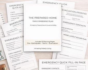 Family Emergency Plan Printable | Disaster Preparedness Binder (PDF Download)