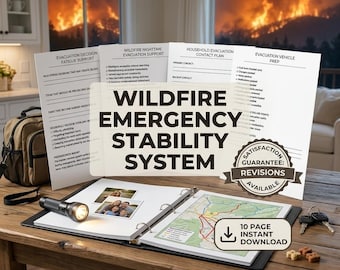Wildfire Evacuation Planner: Emergency Preparedness Binder (PDF Download)