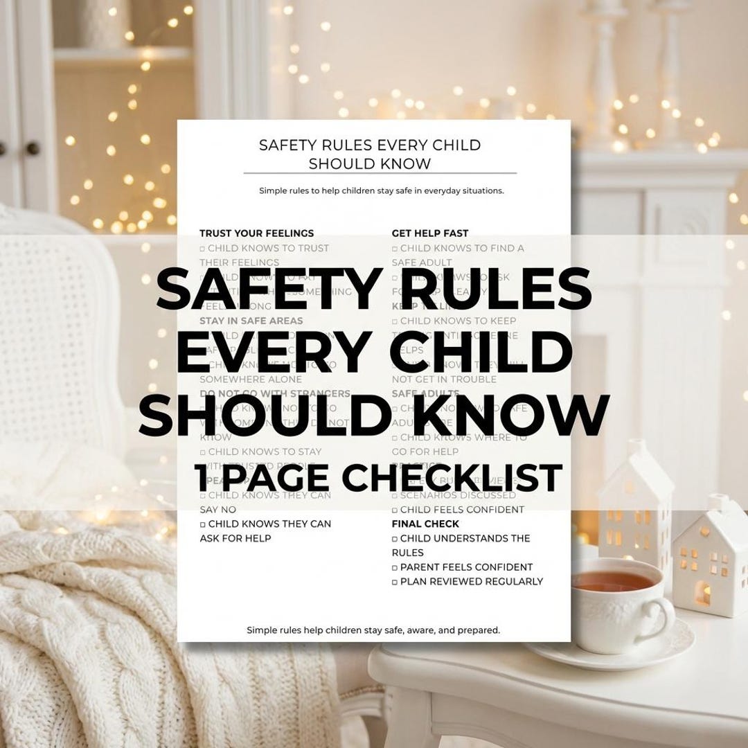 Child Safety Rules Checklist | Everyday Situations Parent Guide - Etsy