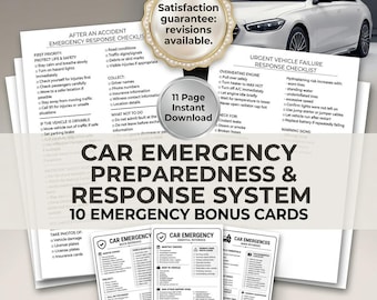 Car Emergency Preparedness System | Accident Response Planner, Vehicle Kit (PDF Download)