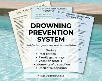 Child Water Safety Planner | Drowning Prevention System (Printable PDF)