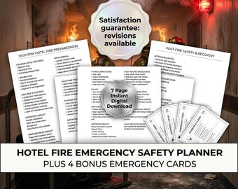 Hotel Fire Emergency Safety Planner | Travel Evacuation Guide (Digital Download)
