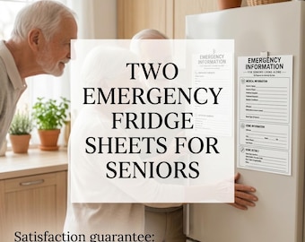 Senior Emergency Information Fridge Sheets | Medical Contacts Printable (Digital Download)