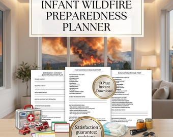 Infant Wildfire Preparedness Planner | Smoke Safety, Evacuation Binder (Digital Download)