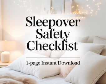 Kids Sleepover Safety Checklist | Child Protection Rules (Digital Download)